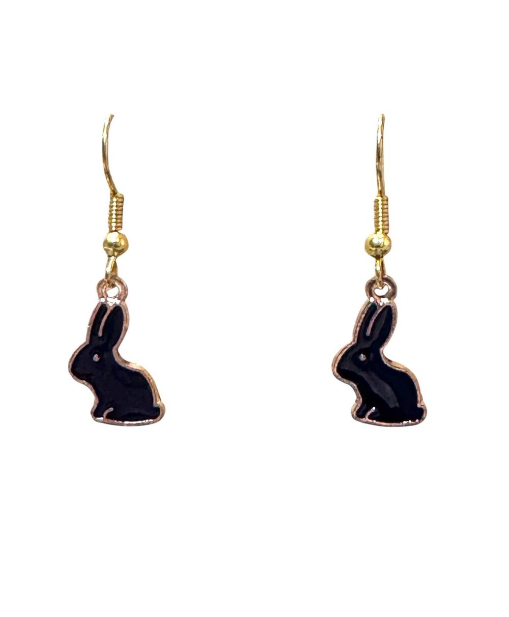 Indio Jewelry Little Black Bunny Rabbit Earrings Item #2257